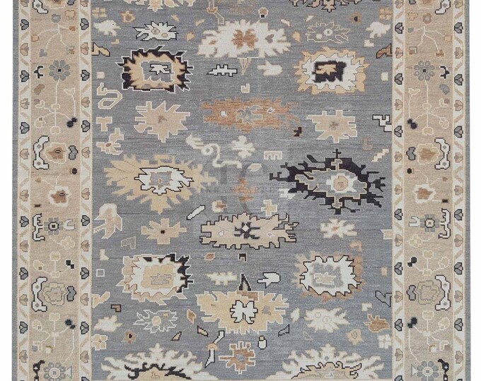 Oushak Rug Hand Knotted 8x10, 9x12, 10x14, Wool Traditional And Vintage Antique Oushak Wool Area Rug For Living Room Rug