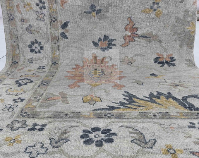 Oushak Rug Hand Knotted 8x10, 9x12, 10x14, Wool Traditional And Vintage Antique Oushak Wool Area Rug For Living Room Rug