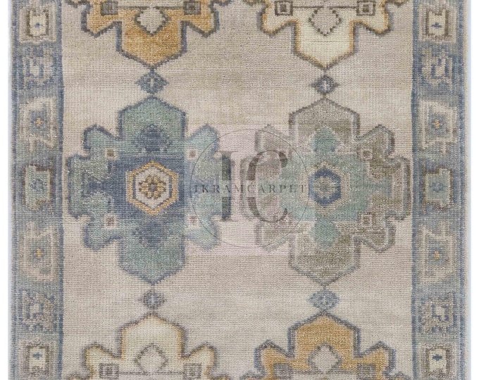 Oushak Rug Hand Knotted 8x10, 9x12, 10x14, Wool Traditional And Vintage Antique Oushak Wool Area Rug For Living Room Rug