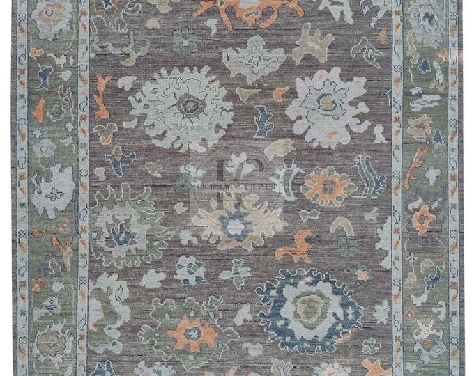 Oushak Rug Hand Knotted 8x10, 9x12, 10x14, Wool Traditional And Vintage Antique Oushak Wool Area Rug For Living Room Rug