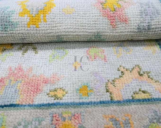 Oushak Rug Hand Knotted 8x10, 9x12, 10x14, Wool Traditional And Vintage Antique Oushak Wool Area Rug For Living Room Rug