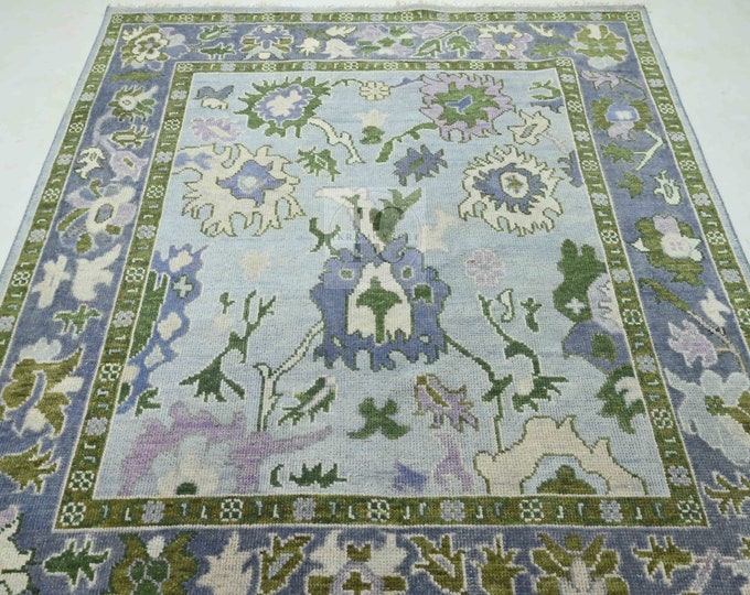 Oushak Rug Hand Knotted 8x10, 9x12, 10x14, Wool Traditional And Vintage Antique Oushak Wool Area Rug For Living Room Rug