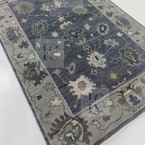 Oushak Rug Hand Knotted 8x10, 9x12, 10x14, Wool Traditional And Vintage Antique Oushak Wool Area Rug For Living Room Rug