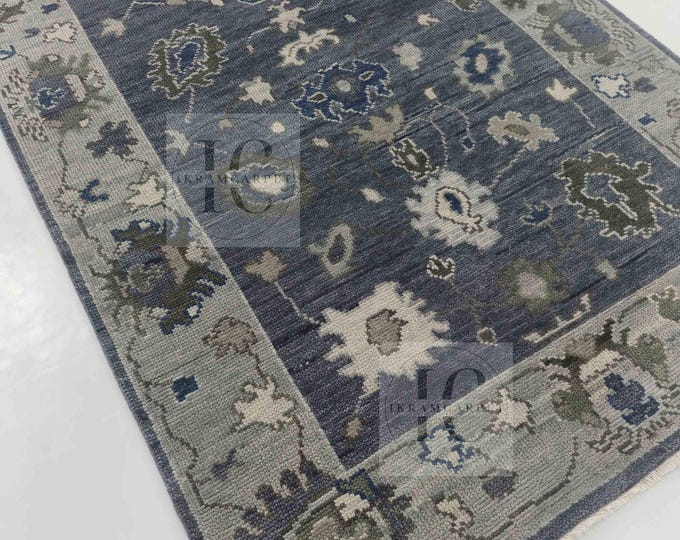 Oushak Rug Hand Knotted 8x10, 9x12, 10x14, Wool Traditional And Vintage Antique Oushak Wool Area Rug For Living Room Rug