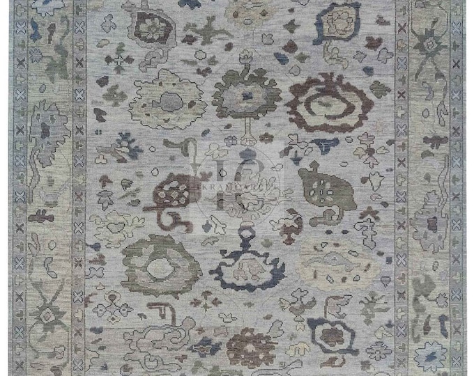Oushak Rug Hand Knotted 8x10, 9x12, 10x14, Wool Traditional And Vintage Antique Oushak Wool Area Rug For Living Room Rug