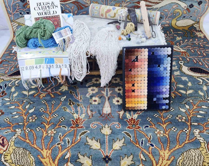Oushak Rug Hand Knotted 8x10, 9x12, 10x14, Wool Traditional And Vintage Antique Oushak Wool Area Rug For Living Room Rug