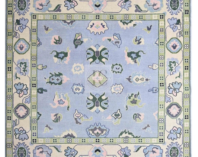 Oushak Rug Hand Knotted 8x10, 9x12, 10x14, Wool Traditional And Vintage Antique Oushak Wool Area Rug For Living Room Rug