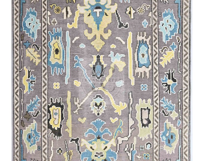 Oushak Rug Hand Knotted 8x10, 9x12, 10x14, Wool Traditional And Vintage Antique Oushak Wool Area Rug For Living Room Rug