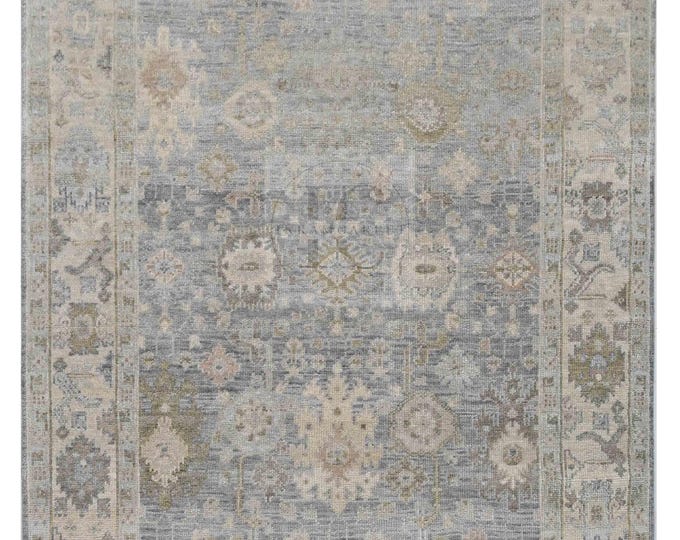 Oushak Rug Hand Knotted 8x10, 9x12, 10x14, Wool Traditional And Vintage Antique Oushak Wool Area Rug For Living Room Rug