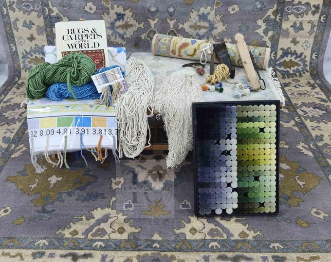 Oushak Rug Hand Knotted 8x10, 9x12, 10x14, Wool Traditional And Vintage Antique Oushak Wool Area Rug For Living Room Rug