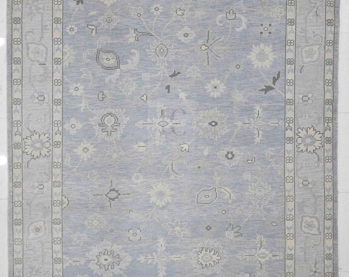 Oushak Rug Hand Knotted 8x10, 9x12, 10x14, Wool Traditional And Vintage Antique Oushak Wool Area Rug For Living Room Rug