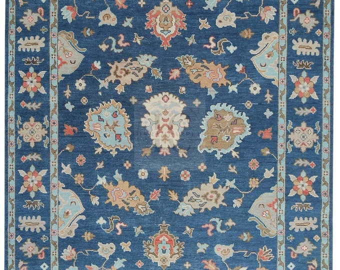 Oushak Rug Hand Knotted 8x10, 9x12, 10x14, Wool Traditional And Vintage Antique Oushak Wool Area Rug For Living Room Rug