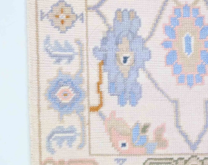 Oushak Rug Hand Knotted 8x10, 9x12, 10x14, Wool Traditional And Vintage Antique Oushak Wool Area Rug For Living Room Rug