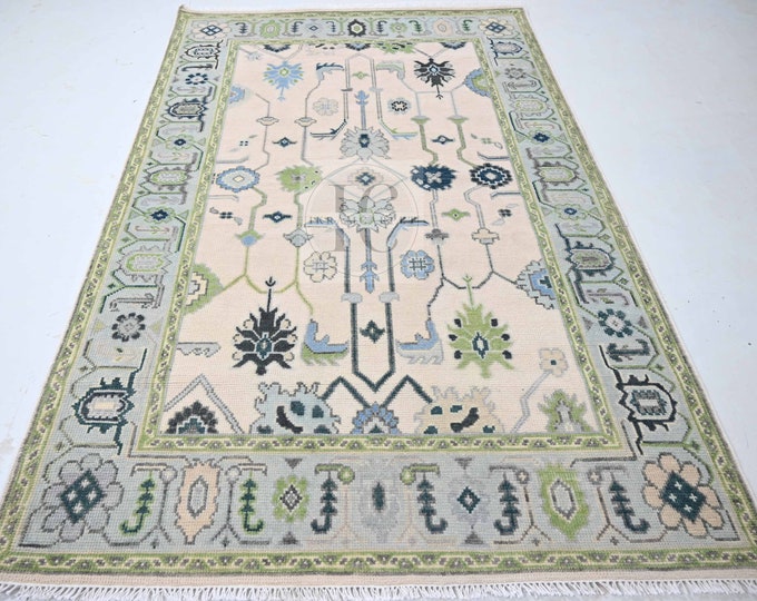 Oushak Rug Hand Knotted 8x10, 9x12, 10x14, Wool Traditional And Vintage Antique Oushak Wool Area Rug For Living Room Rug
