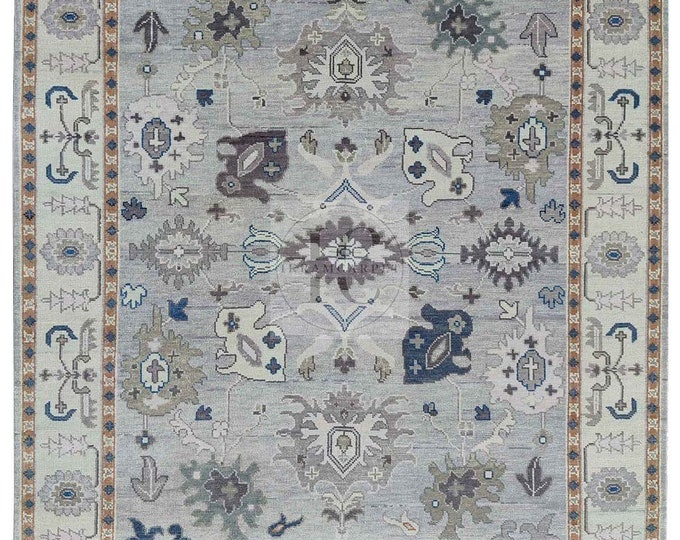 Oushak Rug Hand Knotted 8x10, 9x12, 10x14, Wool Traditional And Vintage Antique Oushak Wool Area Rug For Living Room Rug