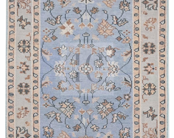 Oushak Rug Hand Knotted 8x10, 9x12, 10x14, Wool Traditional And Vintage Antique Oushak Wool Area Rug For Living Room Rug