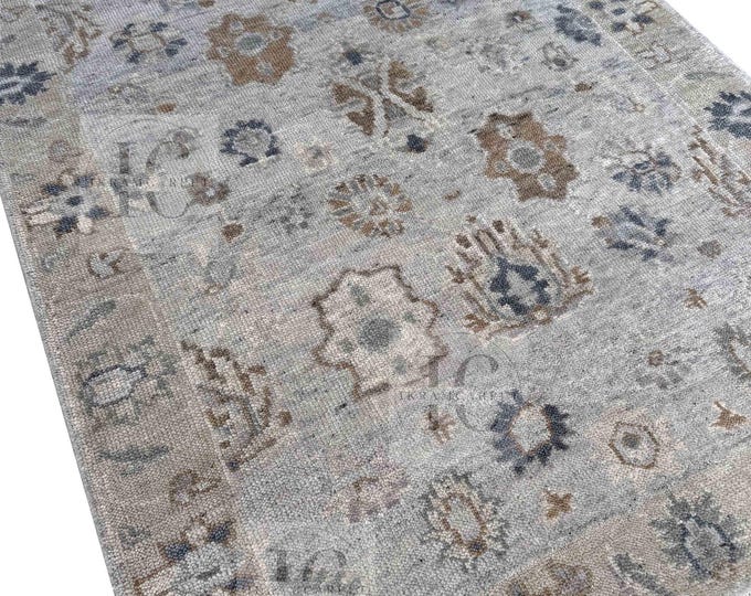 Oushak Rug Hand Knotted 8x10, 9x12, 10x14, Wool Traditional And Vintage Antique Oushak Wool Area Rug For Living Room Rug