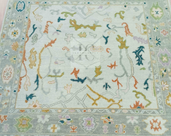 Oushak Rug Hand Knotted 8x10, 9x12, 10x14, Wool Traditional And Vintage Antique Oushak Wool Area Rug For Living Room Rug