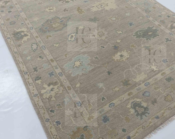 Oushak Rug Hand Knotted 8x10, 9x12, 10x14, Wool Traditional And Vintage Antique Oushak Wool Area Rug For Living Room Rug