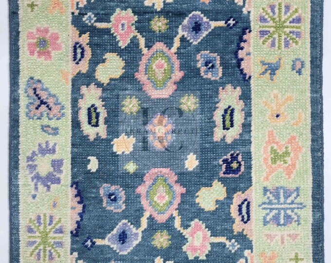 Oushak Rug Hand Knotted 8x10, 9x12, 10x14, Wool Traditional And Vintage Antique Oushak Wool Area Rug For Living Room Rug