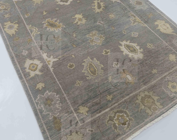 Oushak Rug Hand Knotted 8x10, 9x12, 10x14, Wool Traditional And Vintage Antique Oushak Wool Area Rug For Living Room Rug