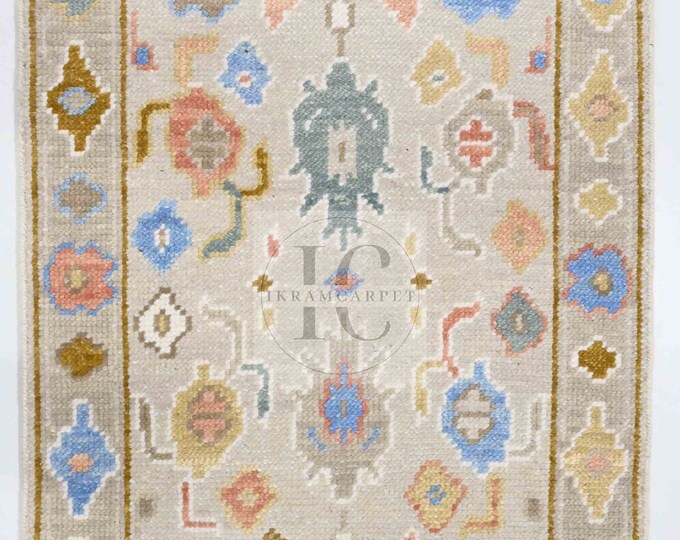 Oushak Rug Hand Knotted 8x10, 9x12, 10x14, Wool Traditional And Vintage Antique Oushak Wool Area Rug For Living Room Rug