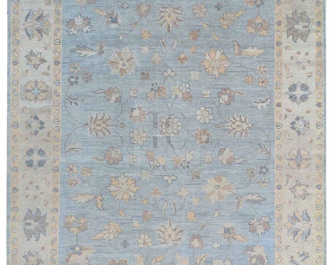 Oushak Rug Hand Knotted 8x10, 9x12, 10x14, Wool Traditional And Vintage Antique Oushak Wool Area Rug For Living Room Rug