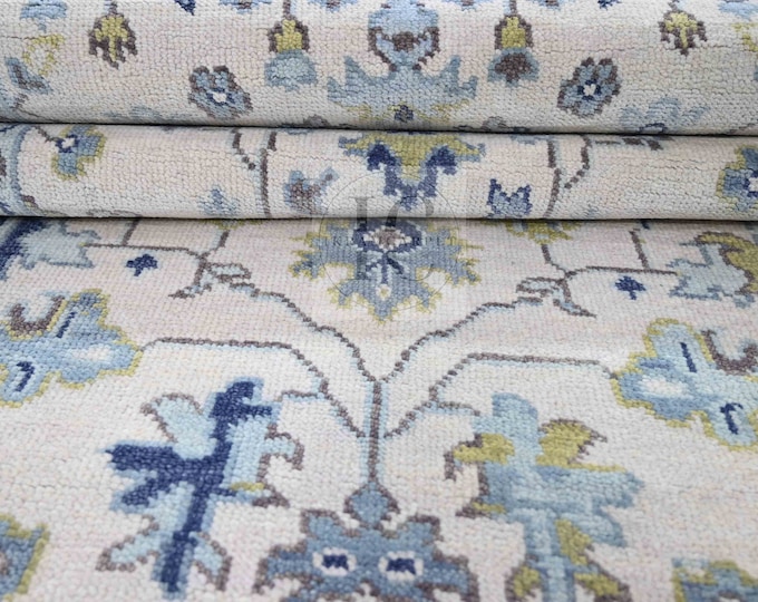 Oushak Rug Hand Knotted 8x10, 9x12, 10x14, Wool Traditional And Vintage Antique Oushak Wool Area Rug For Living Room Rug