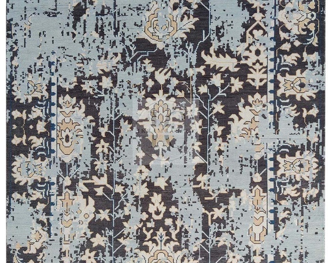 Oushak Rug Hand Knotted 8x10, 9x12, 10x14, Wool Traditional And Vintage Antique Oushak Wool Area Rug For Living Room Rug
