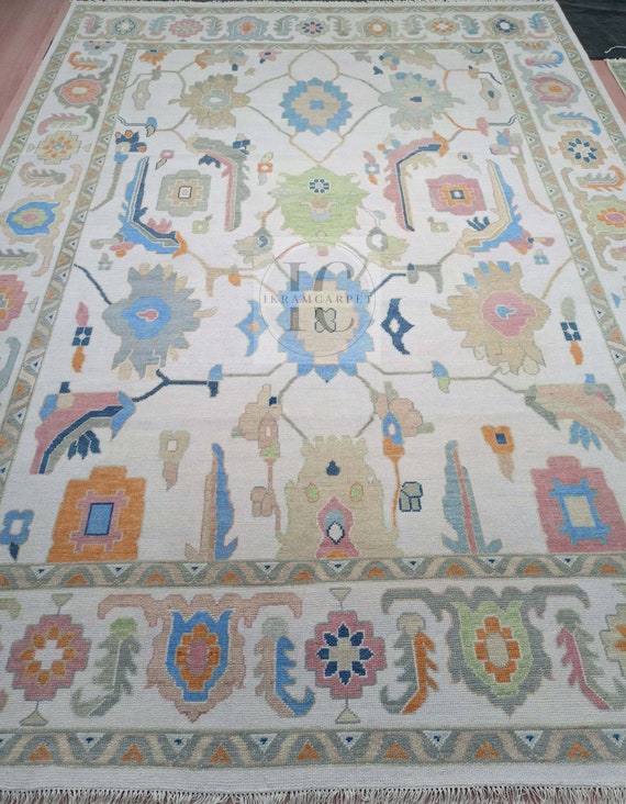Oushak Rug Hand Knotted Wool Rugs for living room