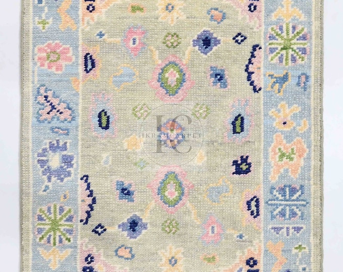 Oushak Rug Hand Knotted 8x10, 9x12, 10x14, Wool Traditional And Vintage Antique Oushak Wool Area Rug For Living Room Rug