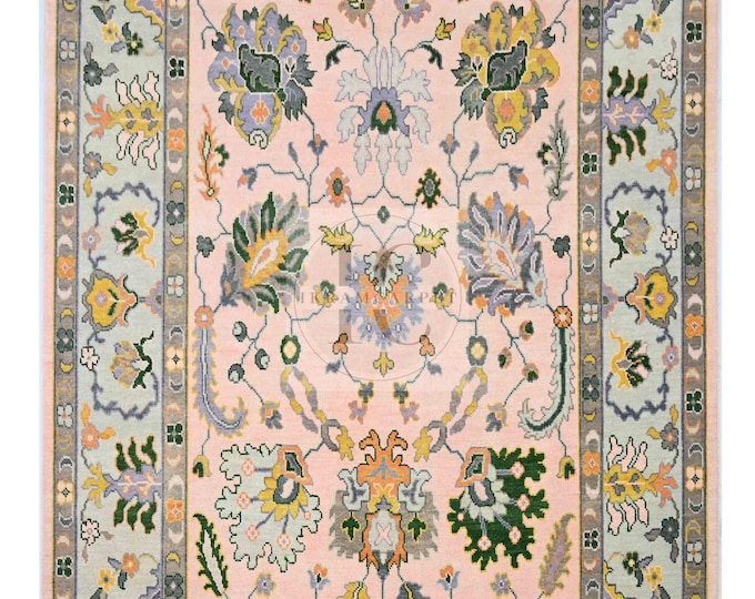 Oushak Rug Hand Knotted 8x10, 9x12, 10x14, Wool Traditional And Vintage Antique Oushak Wool Area Rug For Living Room Rug