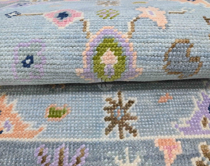 Oushak Rug Hand Knotted 8x10, 9x12, 10x14, Wool Traditional And Vintage Antique Oushak Wool Area Rug For Living Room Rug