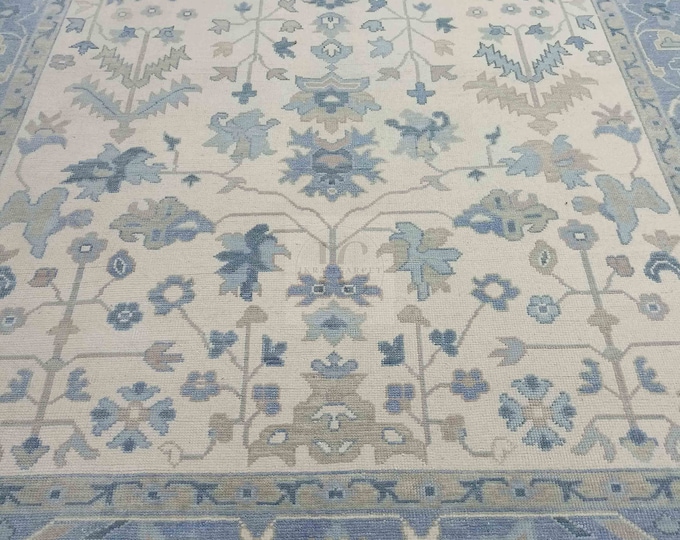 Oushak Rug Hand Knotted 8x10, 9x12, 10x14, Wool Traditional And Vintage Antique Oushak Wool Area Rug For Living Room Rug