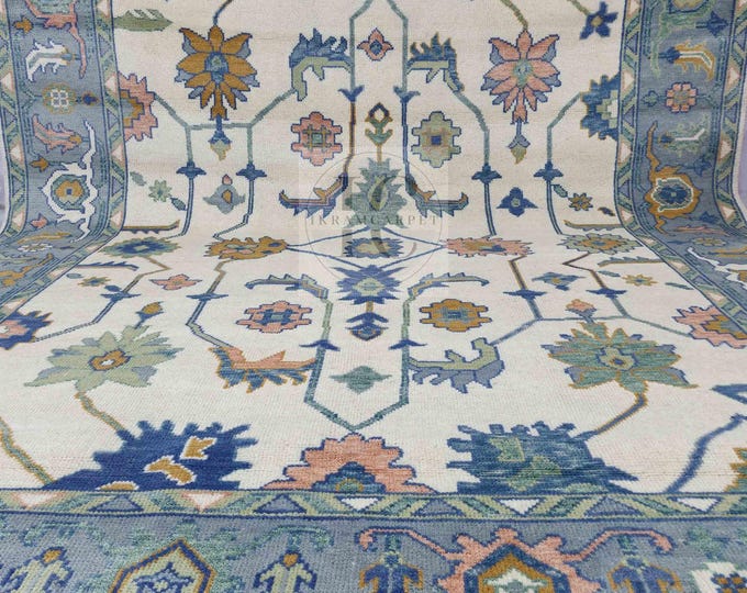 Oushak Rug Hand Knotted 8x10, 9x12, 10x14, Wool Traditional And Vintage Antique Oushak Wool Area Rug For Living Room Rug