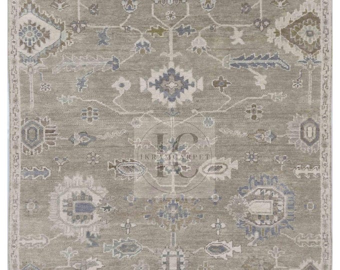 Oushak Rug Hand Knotted 8x10, 9x12, 10x14, Wool Traditional And Vintage Antique Oushak Wool Area Rug For Living Room Rug