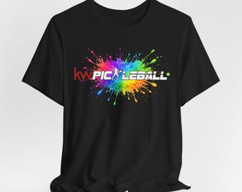 KW Pickleball Rainbow Splash Tee | Pickleball Shirt | white