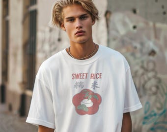 Sweet Rice Unisex Heavy Cotton Tee, Cute Graphic Tee, Foodie Apparel, Spring Fashion, Gift for Food Lovers, Casual Wear