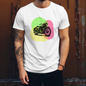 T-shirt unisexe moto vintage, parfait pour les motards, les amateurs de moto, les vêtements de sport, cadeau pour lui ou elle, t-shirt graphique cool