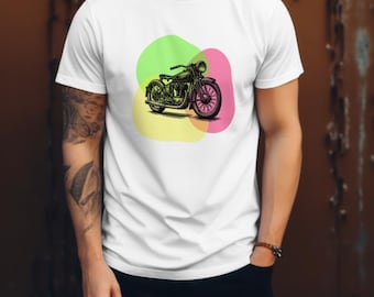 Vintage Motorcycle Unisex Tee, Perfect for Bikers, Motorcycle Lovers, Casual Wear, Gift for Him or Her, Cool Graphic T-Shirt
