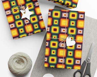 Colorful Geometric Gift Wrap Papers, Festive Wrapping Paper for Birthdays, Holidays, Baby Showers, Unique Gift Presentation