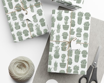 Eco-Friendly Gift Wrap Papers - Plant Lover's Dream, Sustainable Wrapping, Birthday, Holidays, Shower, Eco Gifts, Botanical