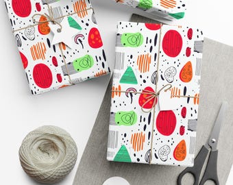 Colorful Gift Wrap Paper Set - Fun Wrapping Paper for Birthdays, Holidays, Parties, Kids, and Creative Gifting, Unique Patterned Wrap