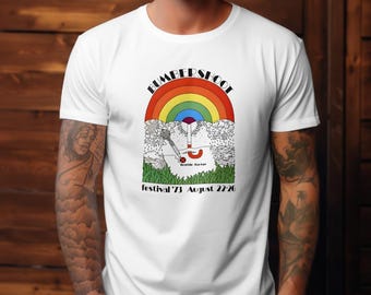 Bumbershoot '73, Festival Vibes Unisex Tee, Colorful Rainbow Graphic, Summer Events, Concerts, Gifts, Pride Celebrations, Casual Wear