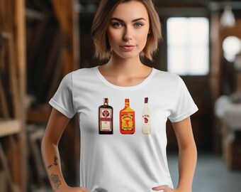 Whiskey Bottle Graphic Tee, Unisex Heavy Cotton T-Shirt for Whiskey Lovers, Casual Gift, Bar Party Attire, Alcohol-Themed Wear