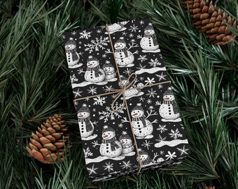 Carta da regalo a forma di pupazzo di neve, carta da regalo per le feste, decorazioni natalizie, celebrazioni invernali, grazioso design a forma di pupazzo di neve