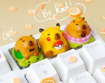 Capybara Artisan Keycap - Niedliche Handgemachte Resin Tastenkappe für Mechanische Tastatur - Kawaii Tier Tastenkappe Geschenk
