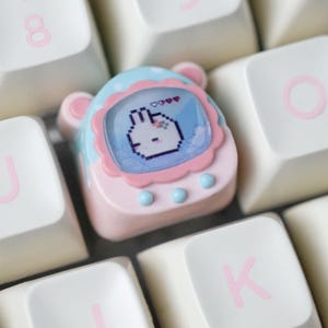 Cute Virtual Pet Machine Keycap – Pixel Pet Artisan Keycap – Kawaii Desk Setup