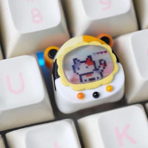 Niedliches Virtuelles-Haustier-Maschinen-Keycap - Pixel-Haustier-Artisan-Keycap - Kawaii Schreibtisch-Einstellungen Calico cat