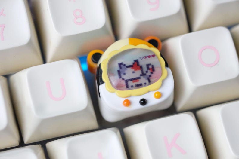 Niedliches Virtuelles-Haustier-Maschinen-Keycap - Pixel-Haustier-Artisan-Keycap - Kawaii Schreibtisch-Einstellungen Calico cat